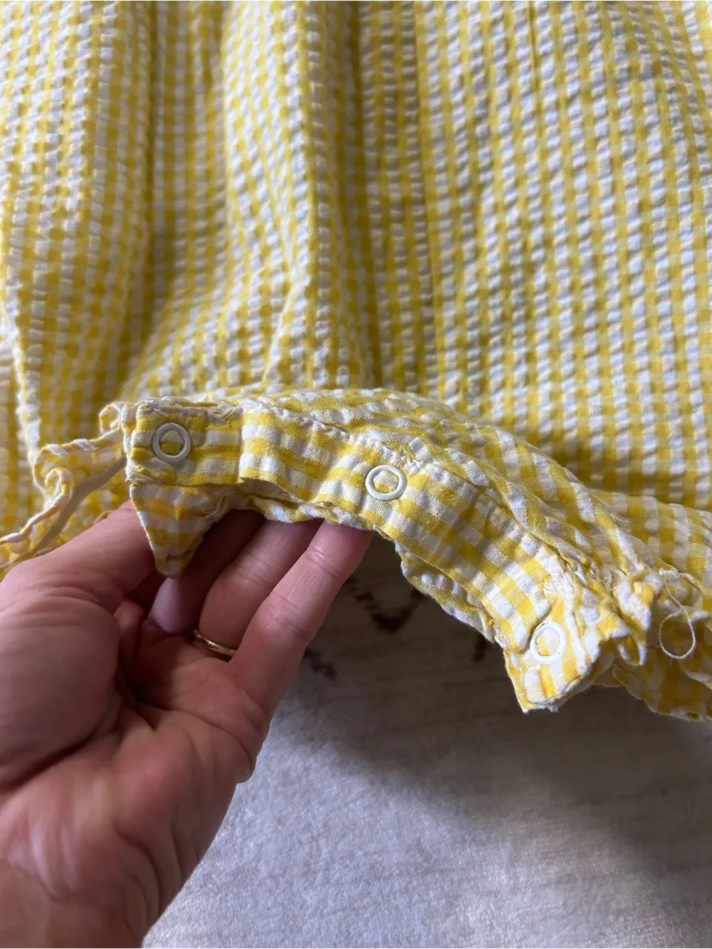 Samara 4T Yellow Seersucker Bunny Easter Bubble Romper Cottagecore